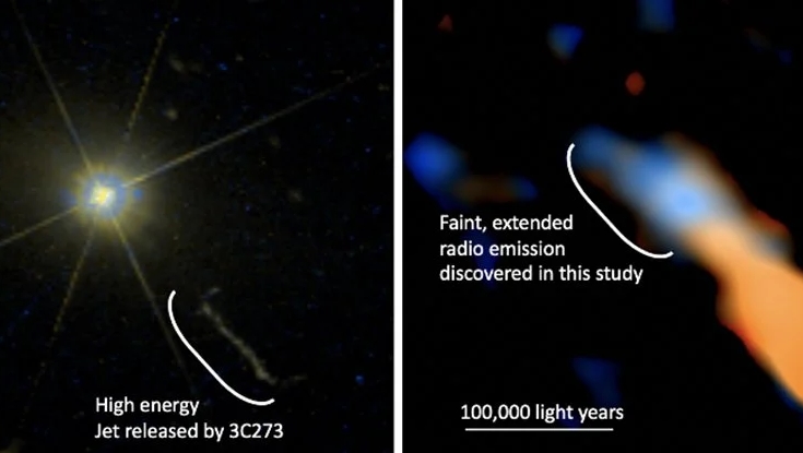 En Parlak Kuasarın Çevresinde Keşfedilen Gizemli Radyo Yapıları