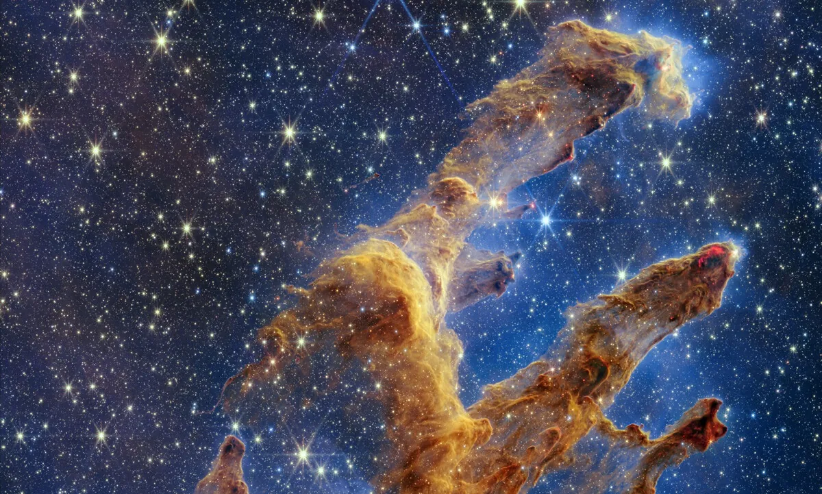 JWST, Yaratılış Sütunları’nın Şaşırtıcı, Yıldız Dolu Görüntüsünü Çekti