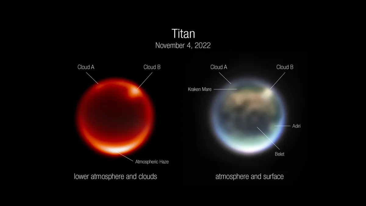JWST, Satürn'ün Ayı Titan'da Bulutları Ve Hatta Bir Denizi Tespit Etti