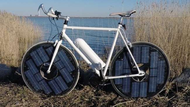 Güneş enerjisinden güç alan bisiklet